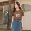 SanCai 100% Cotton Rainbow Elephant Print T-Shirt