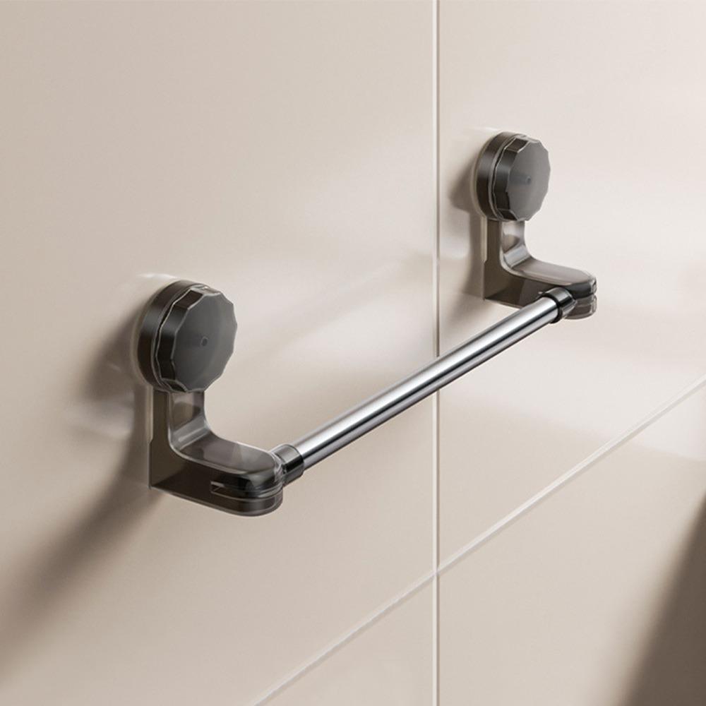 

Настінний тримач для рушників на присосці Регульована полиця для капців Нова штанга для зберігання у ванній кімнаті 30cm Black