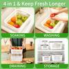 Refrigerator Food Storage Container with Filter Lid Keep Fruits Vegetables Berries and Meat Fresh for Longer Plastic  Container