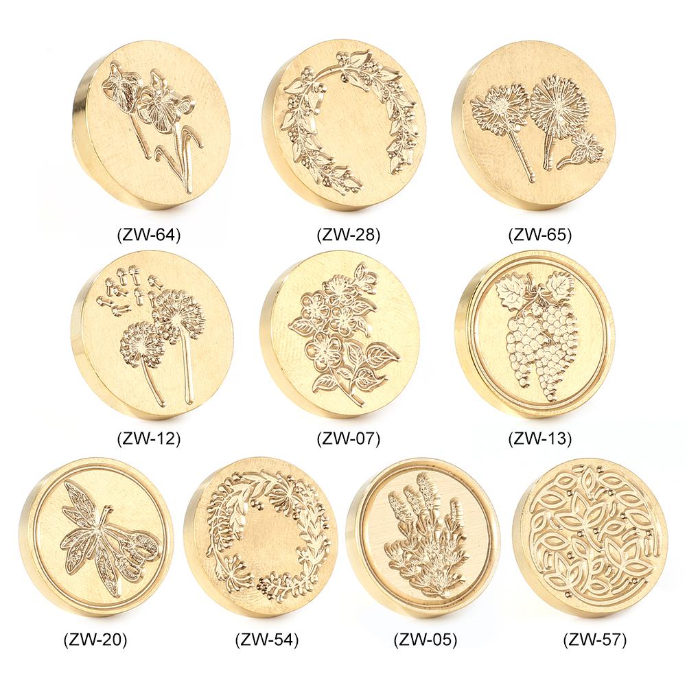 Vintage Wax Seal Stamp Head Flowers Sculpture Stamp Replace Copper Head Retro DIY Sealing Wax Kits Greeting Card Decor