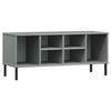 350995 vidaXL Étagère à chaussures pieds en métal Gris 106x35x45 cm Bois OSLO