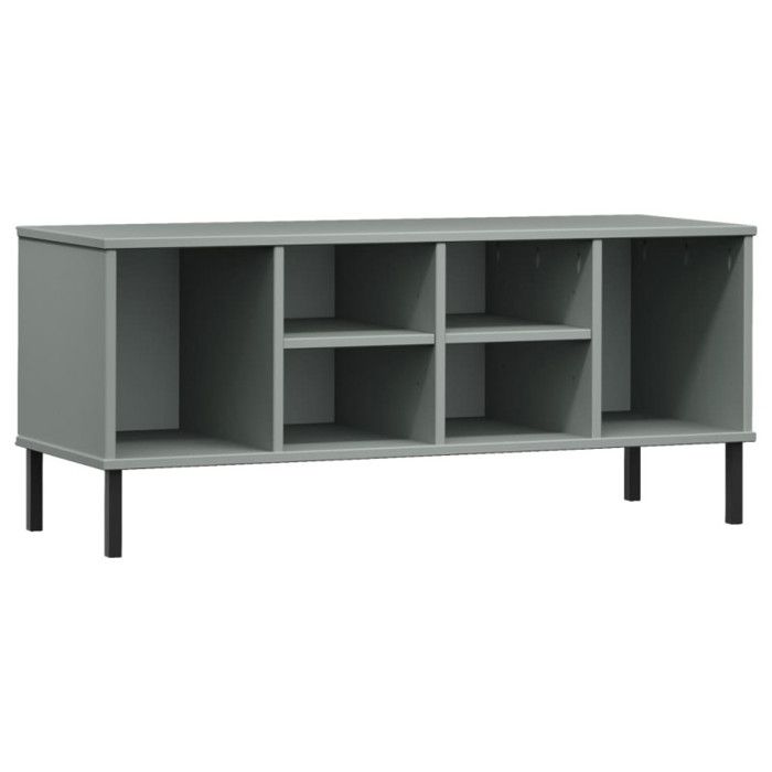 350995 vidaXL Étagère à chaussures pieds en métal Gris 106x35x45 cm Bois OSLO