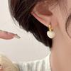 Pink peach heart ear buckle women light luxury high sense Internet celebrity drop glaze love earrings niche earrings suitable for summer