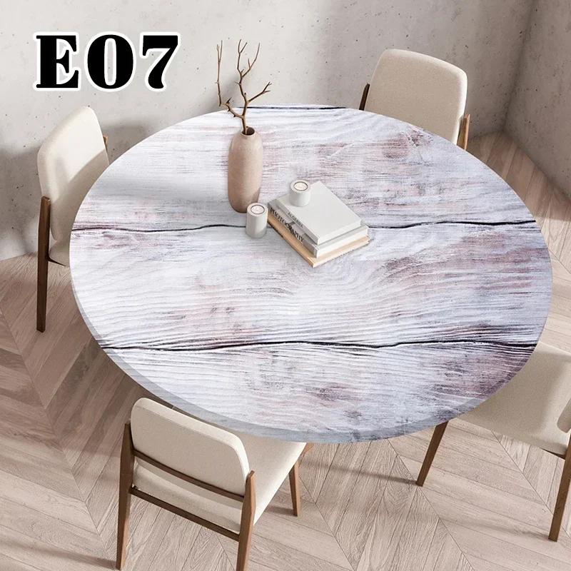 60/90/120Cm Wasserdichte Runde Tischdecke Ölfest Tischschutz Einstellbar Küche Esszimmer Hochzeitsparty Tischdecke Heimdekoration