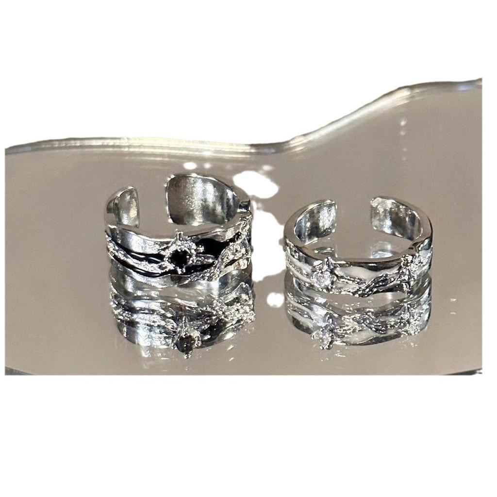 Unisex prsteň Tmavá hviezda: Niche dizajn, Ľahký luxus, High-end otvorený štýl