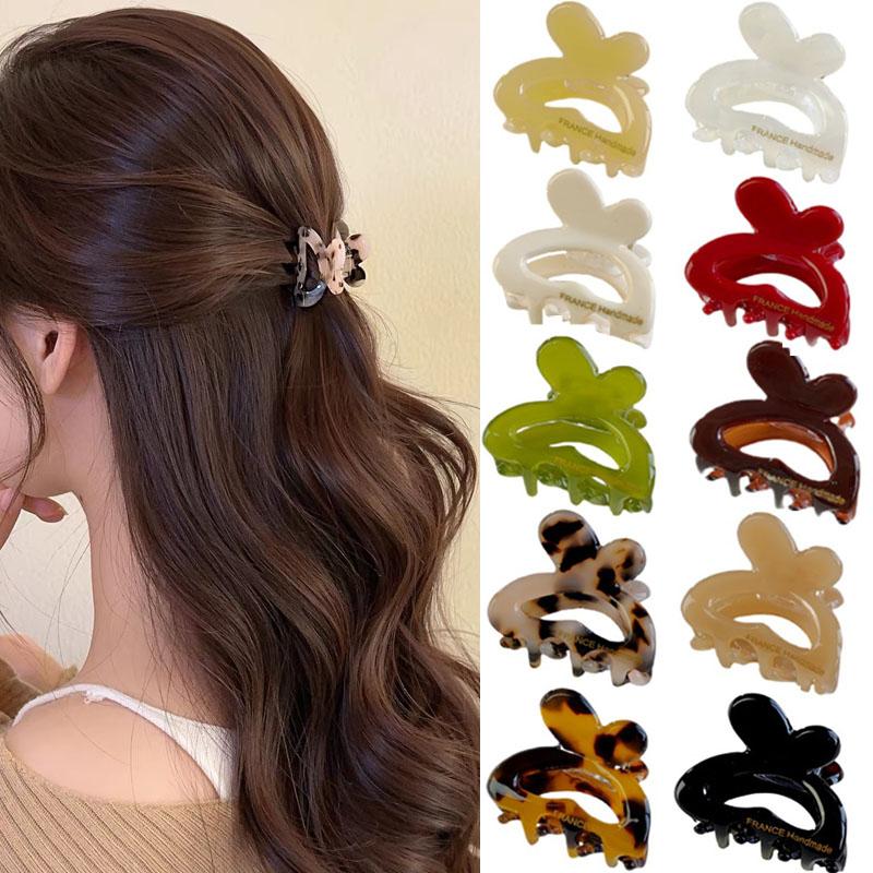 New Small Heart Hair Claw Clamp Acetate Hair Crabs for Girls Cute Heart Shaped Hair Clips Women Hair Accessories Hairpins Clips