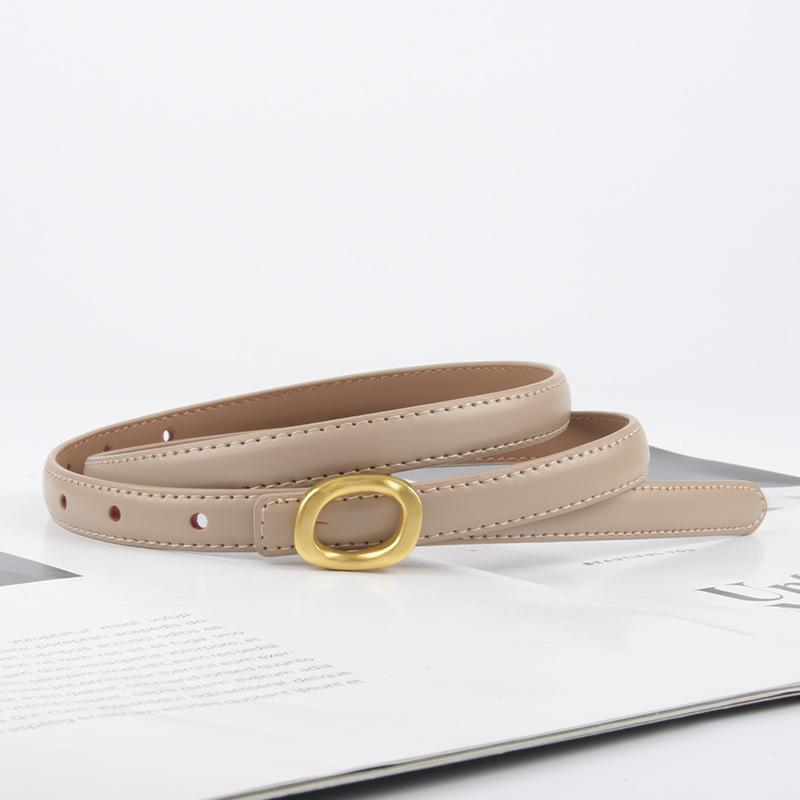 Echtledergürtel Damen Jeansgürtel Damen Sommer Schlicht Vielseitig Feiner Dekogürtel Mehrfarbig