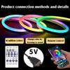 Tuya Neon Led Strip Lights 5v 84leds/m Silicone Neon Rope Light With Alexa Wifi App Control Music Sync Rgb Strip Tape For Room