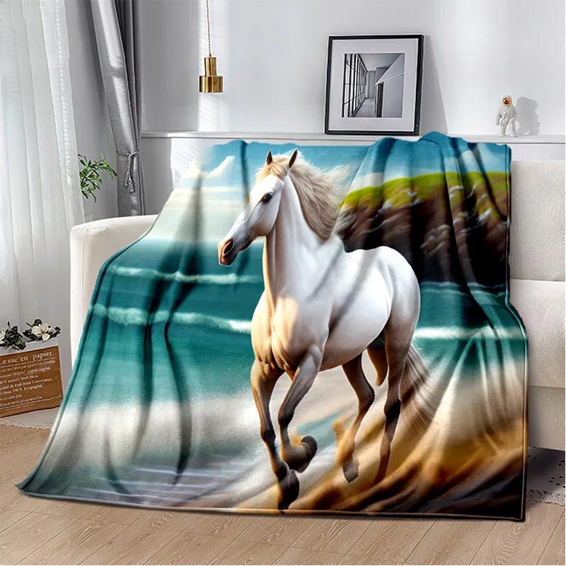 Horse Animal Pentium Gallant Steed Blanket,Soft Throw Blanket for Home Bedroom Bed Sofa Picnic Travel Office Cover Blanket Kids