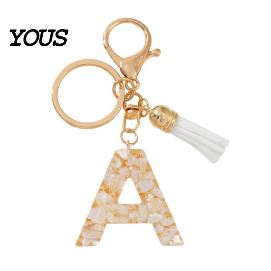 Key Holder For Backpack Keychain Pendant, Letter A-Z Charm with Tassel, Alphabet Initial Metal Keyring for Handbag Bag Pendant