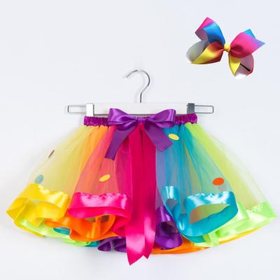 Summer Polka Dot Sequin Mesh Skirt for Girls - Princess Style Performance Dress