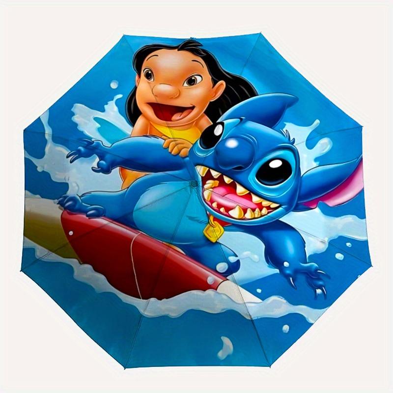 

1pc Lilo, Stitch Automatic Folding Umbrella - Portable Foldable Design with 8 Ribs, Durable Plastic & Iron Frame, Outdoor Umbrella yy250731019