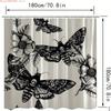 skull bathroom shower curtain decor death moth flowers bath    -   With Hooks Waterproof Mildew Proof Easy Install Washable