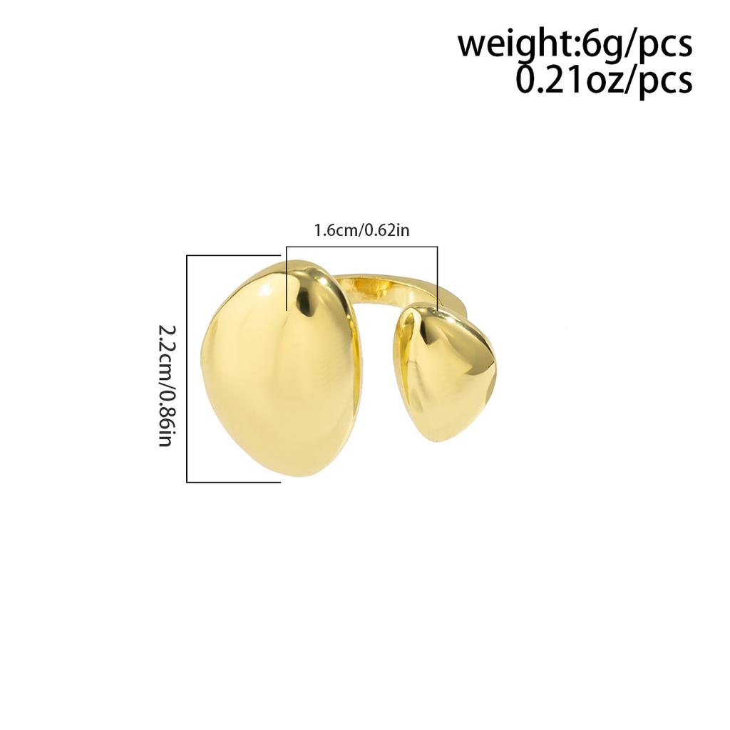 Ins Liquid Lava Metal Curved Ring Female Folded Smooth Hug Open Ring Set