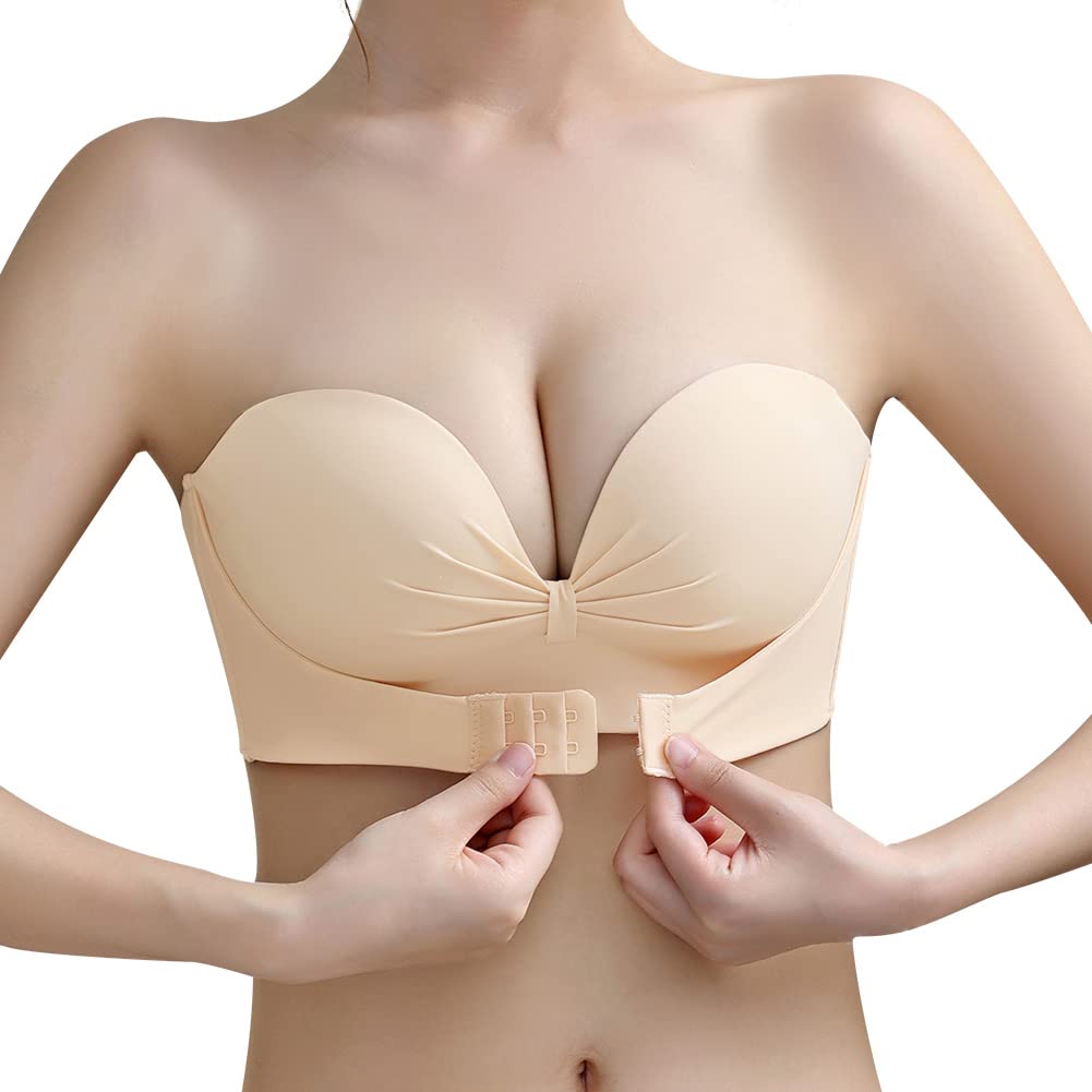 

Топ-бандо Tophana остается на месте даже во время танцев и выгодно подчеркивает грудь. Бесшовный бюстгальтер-пушап телесного цвета, [Не скользит, Трехслойная противоскользящая конструкция,