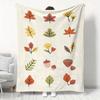 1pc Cute Autumn Leaf Print Flannel Blanket, Fall Home Decor Atmosphere Item, Soft And Skin-Friendly Warm Air Conditioning Blanket, Bedroom Sofa Cover 