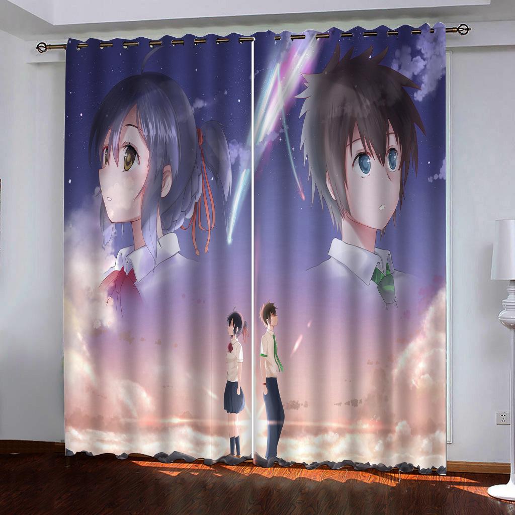 Japanese Anime Your Name Series Digital Printing Any High Density Blackout Curtains