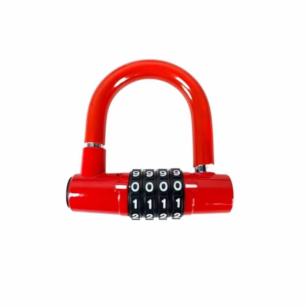 4-digit Code U-shaped Lock Zinc Alloy Wheel Locker Durable Password Lock  Bicycle Motorcycle
