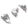Gotische Silber Schwarz Spinnennetz Skelett Totenkopf Haarspangen für Damen und Mädchen Dickes Dünnes Haar 3er Pack