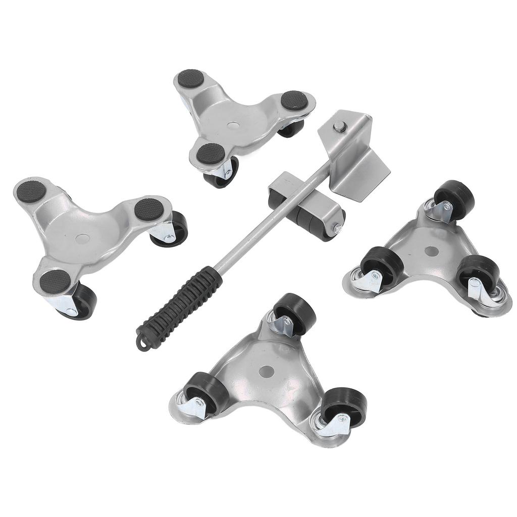 4 STÜCKE Möbelbewegungsrad mit Heber Dreieckiger Eisenbewegungsroller Satz für Zuhause Schwere Güter