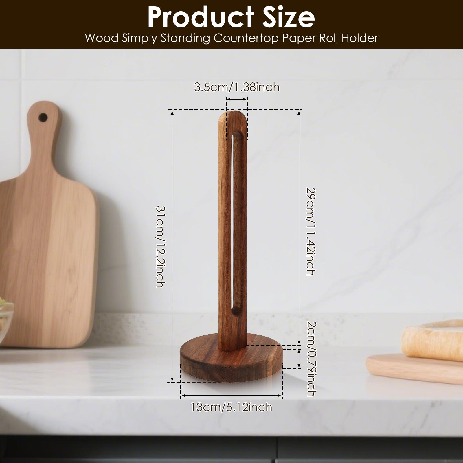 

Деревянный держатель для бумажных полотенец, напольный, кухонный держатель для рулона бумаги с нескользящей пенопластовой подкладкой, стойка для хранения рулонной бумаги на столешнице в ванной