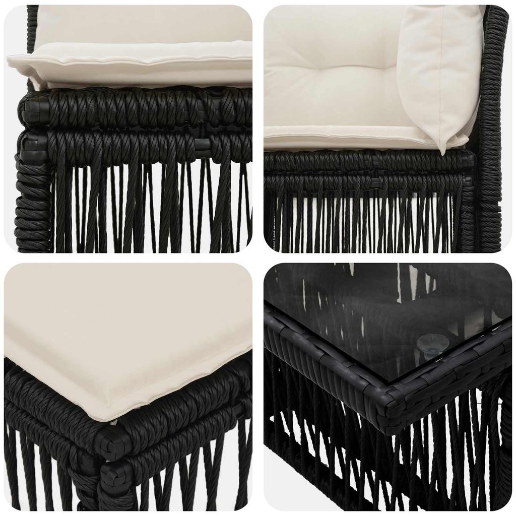 Garden Sofa Set 13 Pieces Black Poly Rattan