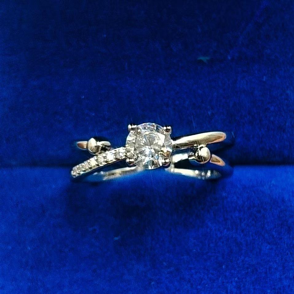 Imitation Multi-Color Flash Diamond Zircon Ring Women'S Light Luxury Niche Design Opening Adjustable Zircon Ring