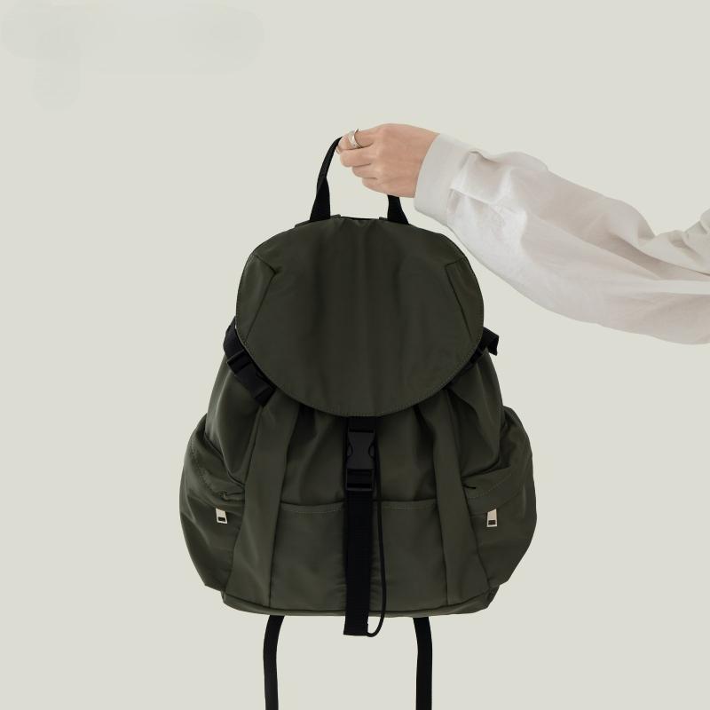 Korean Style Nyl Lightweight Backpack Women Large Capacity Multi Pocket Fashi Casual School Bag Texture Simple Storage Bags