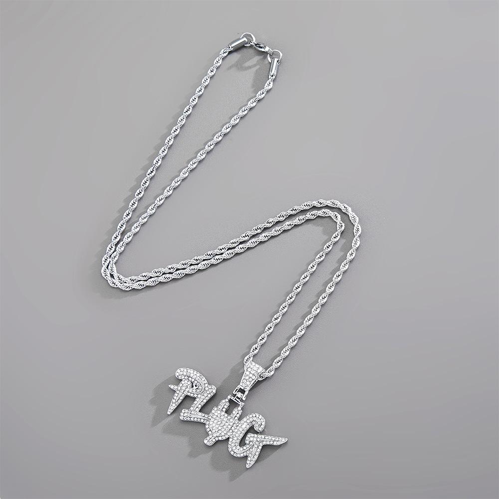 European & American Personalized Letter Necklace: Patchwork Hip Hop Jewelry