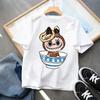 Kids 2-13Y+ T-shirts Children Cartoon Cute Short Sleeved Shirt Boys Girls Summer Travel Fashion Clothing Cotton White Kids Clothes