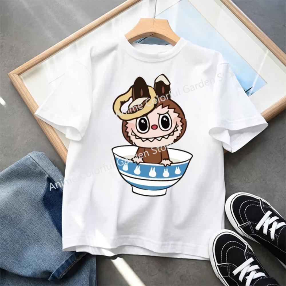 Kids 2-13Y+ T-shirts Children Cartoon Cute Short Sleeved Shirt Boys Girls Summer Travel Fashion Clothing Cotton White Kids Clothes