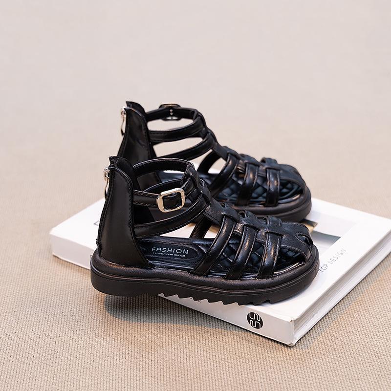 

Korean Soft Sole Anti Slip Kids Roman Sandals Summer Casual Closed Toe Sandals for Boys and Girls size 30 чорний