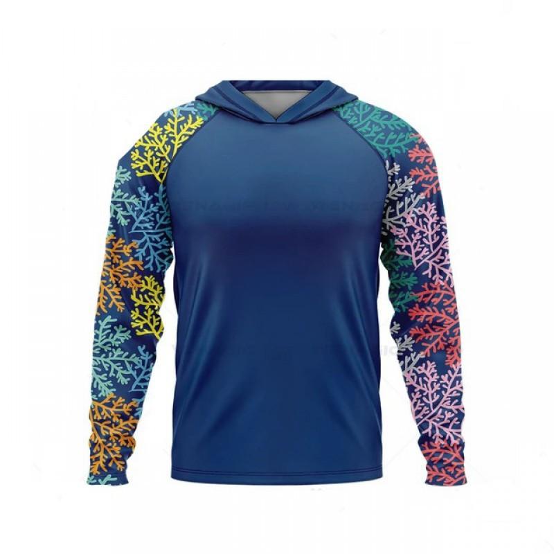 

UPF50 + Outdoor Sunscreen Fishing Clothes Ice Silk Light Breathable Cool Quick-drying T-shirt Hooded L