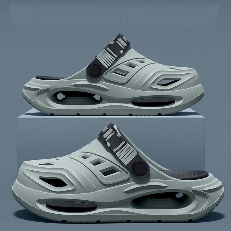 

Мужская и женская модная дышащая обувь для пещер с съемными стельками, нескользящие, амортизирующие, утолщенные тапочки 38-39 серый