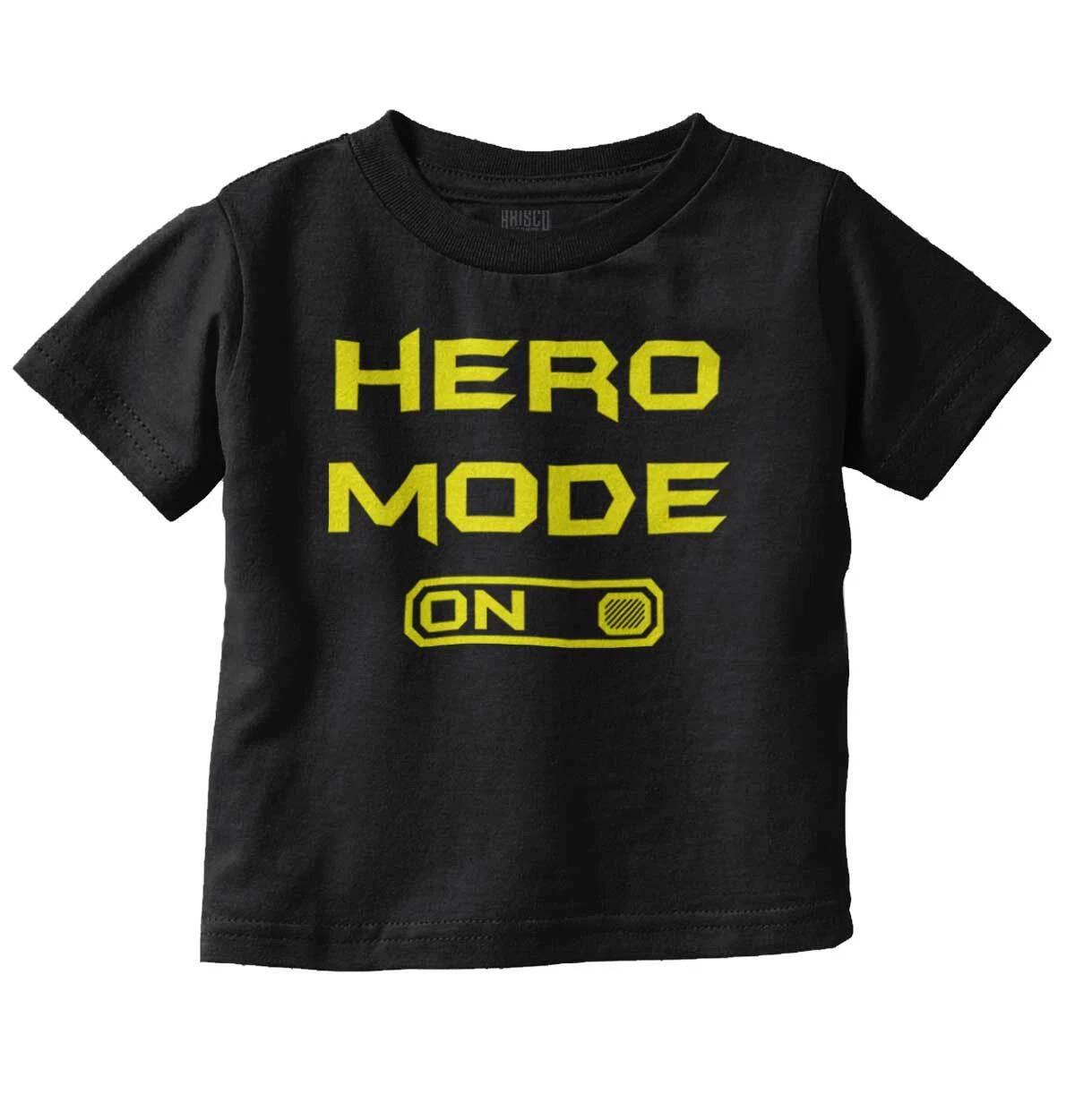 Hero Mode On Funny Comic Book Nerd Superhero Toddler Boy Girl Youth T Shirt Tee M