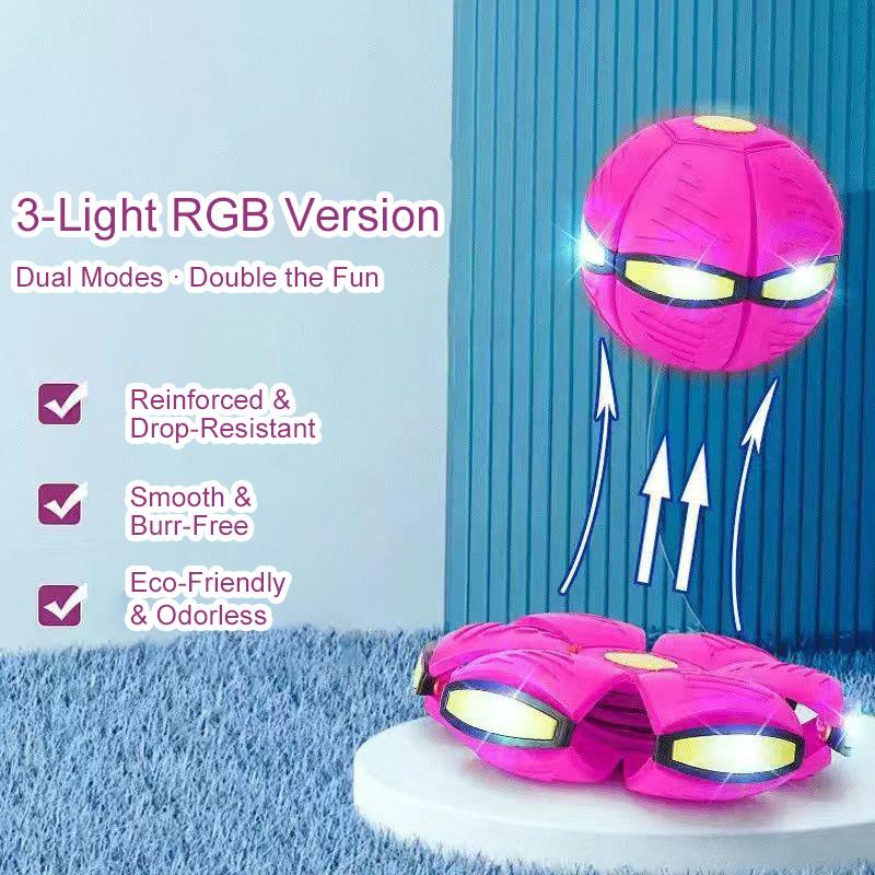 Portable Interactive Flying Saucer Ball Stomp Ufo Magic Balls, Flyer Transforming Glowing Jump Ball, Kids Bouncy Stomp Ball