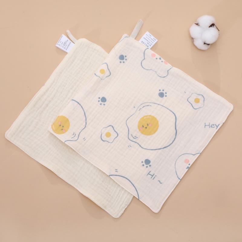 Baby Four-Layer Crepe Cotton Handkerchief - Printed Gauze Towel for Children