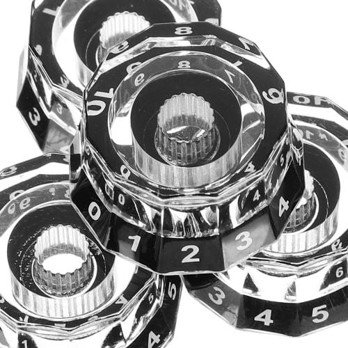 POPETPOP 4-Piece Electric Guitar Knob, Tone Knob, Guitar Volume Knob, Bass Potentiometer Cap, Electric Guitar Volume Knob with Scale, Decorative, Repa