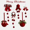Christmas Bell Tree Decor Red Velvet Material Festive Home Window Embellishments
