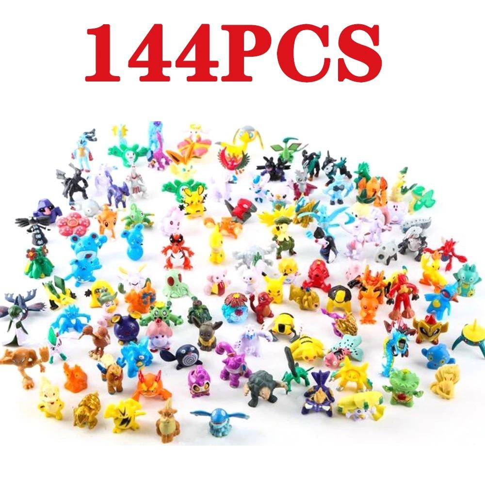 144pcs Pikachu Action Figure Toys Mini Figures Model Toy Pikachu Anime Doll Birthday Christmas Gifts Figurines Twisted Models