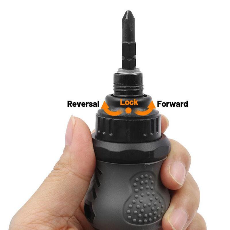 Dual-Purpose Ratchet Screwdriver with Telescopic Shaft - Adjustable Phillips and Slotted Screwdriver for Repair