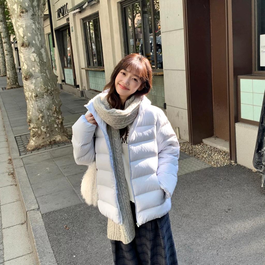 Rib cotton-padded clothes for women's new winter short hooded thickened warm small bread clothes cotton-padded jacket