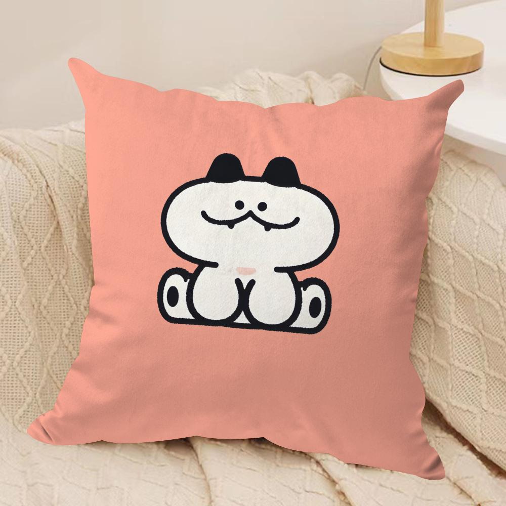 Cute animal patterns Cushion Cover Soft Plush Fabric Double-Sided Printed Sofa Cushion Cover for All Seasons Home Decor Gift