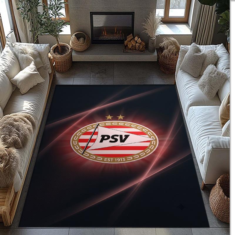 PSV Eindhoven FC Soccer Football Pattern Soft Area Rug Non Slip Indoor Floor Carpet Sports Decor Mat for Bedroom