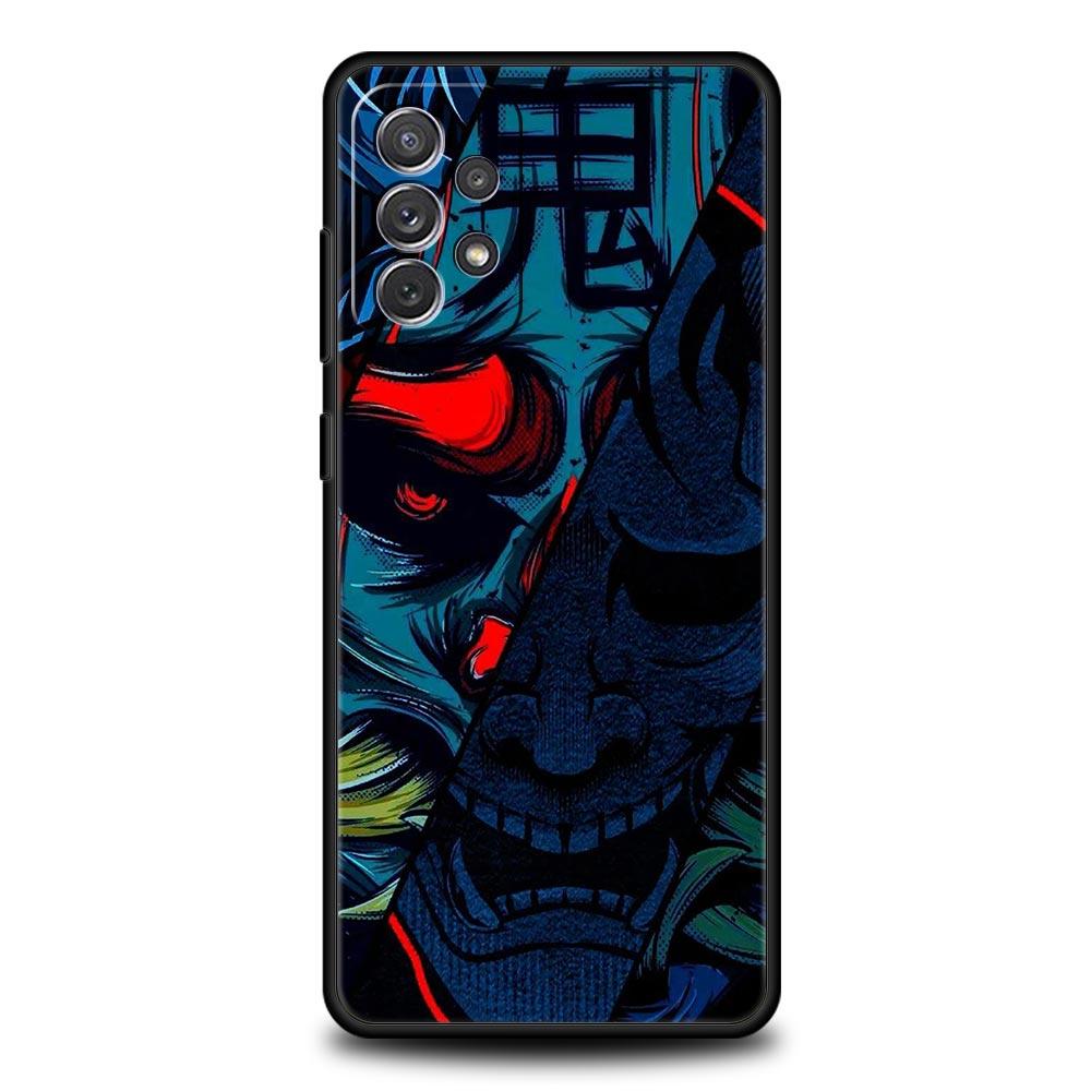 Japan Samurai Oni Mask Phone Case For Samsung Galaxy A17 A07 A55 A35 A25 A15 A05 A33 A31 A23 A21s A13 A41 A73 A53 A51 A71 Cover