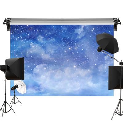 Kate 2.2x1.5m Starry Sky Backdrop, Blue Sky, Starry Backdrop, Meteor Photography Props, White Cloud Photography, Decorative, Studio Photography