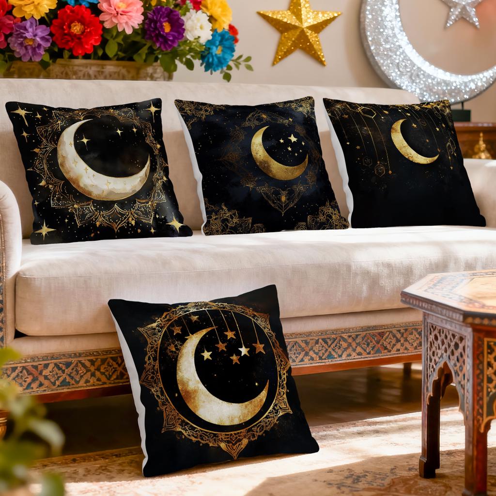 Stars Moon Ramadan Pillowcase Printed Polyester 40/45/50Cm Throw Pillowcover Decorative Sofa Cushion Pillowslip Home Decor