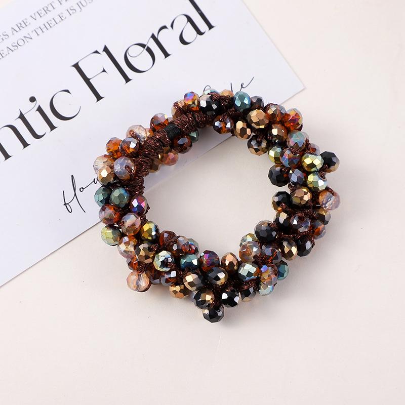 Shiny Crystal Woven Hair Band High Ponytail Elegant Hair Rope Rubber Band Chic Hair Ties Hair Accessoires Elastic Hair Bands