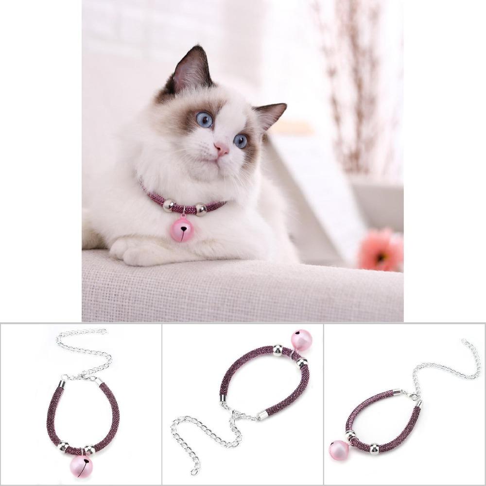 Cute Japanese Style Cat Collar With Bell Adjustable 20-38cm Length w/ Extension Chain Pet Nylon Pets Collar for Cats