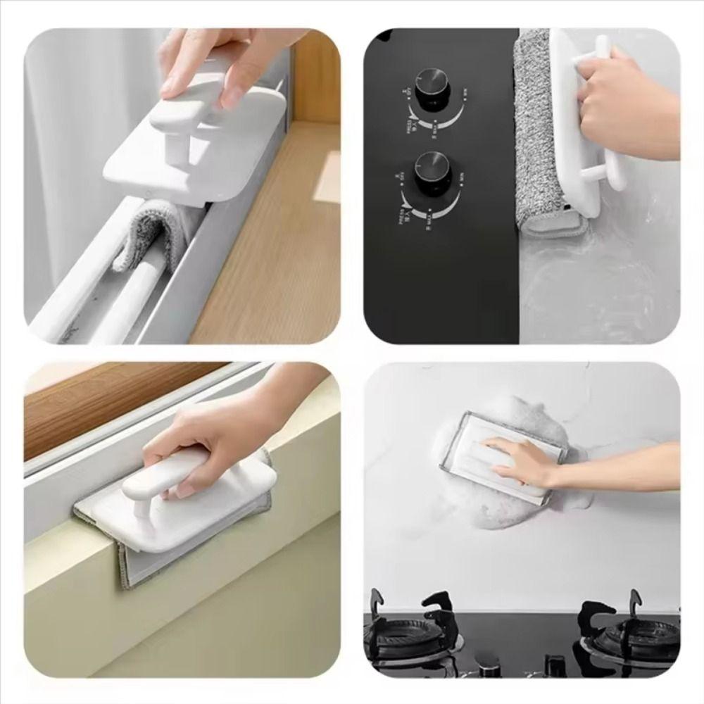 Detachable Window Groove Cleaning Brush Portable Microfiber Cloths Window Washing Brush Durable Scraper